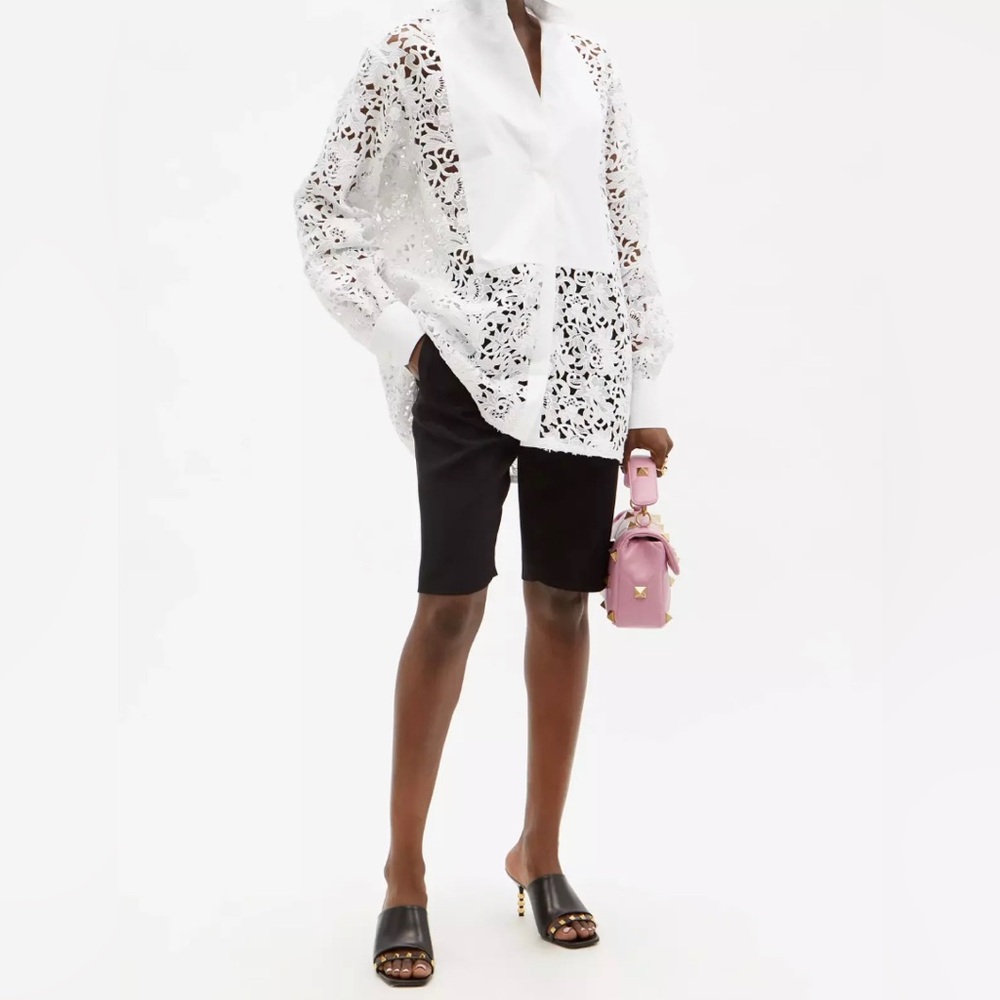 Valentino S/S 21’ Stretch Crepe Wool Silk Bermuda Shorts $1250 Size 36 Resort